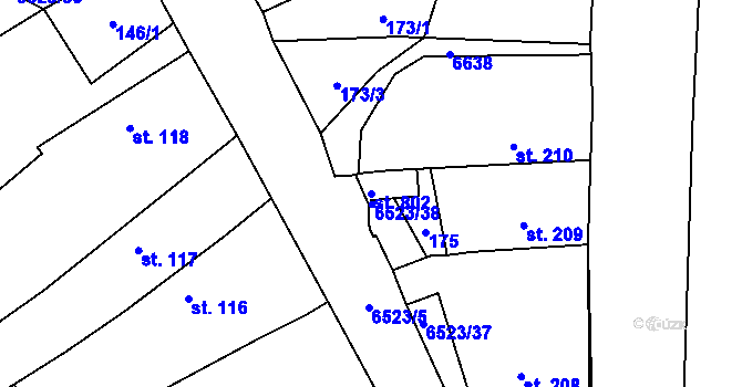 Parcela st. 802 v KÚ Habry, Katastrální mapa