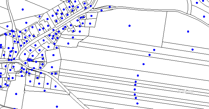 Parcela st. 237/1 v KÚ Habřina, Katastrální mapa