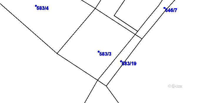 Parcela st. 583/3 v KÚ Habřina, Katastrální mapa