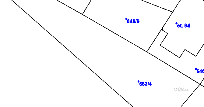 Parcela st. 583/5 v KÚ Habřina, Katastrální mapa