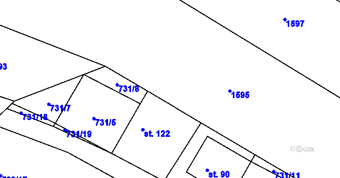 Parcela st. 731/6 v KÚ Habřina, Katastrální mapa