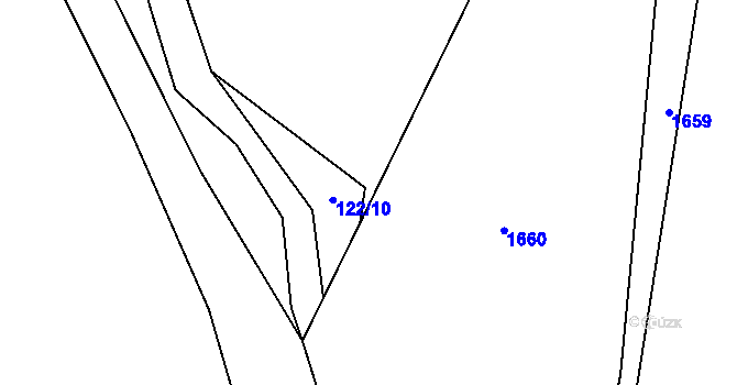 Parcela st. 122/9 v KÚ Habřina, Katastrální mapa