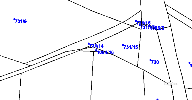 Parcela st. 1084/16 v KÚ Habřina, Katastrální mapa