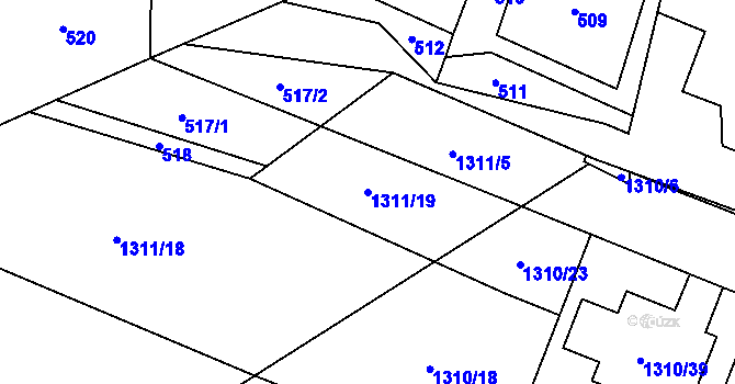 Parcela st. 1311/19 v KÚ Chabičov ve Slezsku, Katastrální mapa