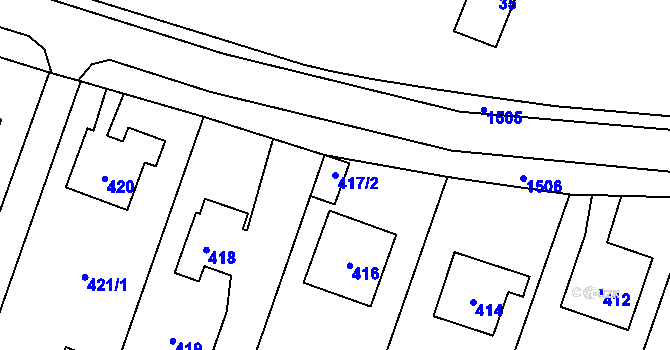 Parcela st. 417/2 v KÚ Chabičov ve Slezsku, Katastrální mapa
