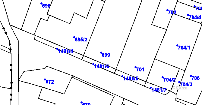 Parcela st. 699 v KÚ Chabičov ve Slezsku, Katastrální mapa