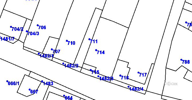 Parcela st. 714 v KÚ Chabičov ve Slezsku, Katastrální mapa