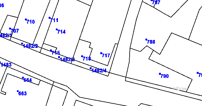 Parcela st. 717 v KÚ Chabičov ve Slezsku, Katastrální mapa