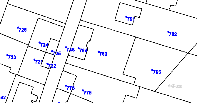 Parcela st. 763 v KÚ Chabičov ve Slezsku, Katastrální mapa