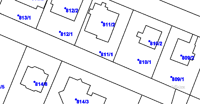 Parcela st. 811/1 v KÚ Chabičov ve Slezsku, Katastrální mapa