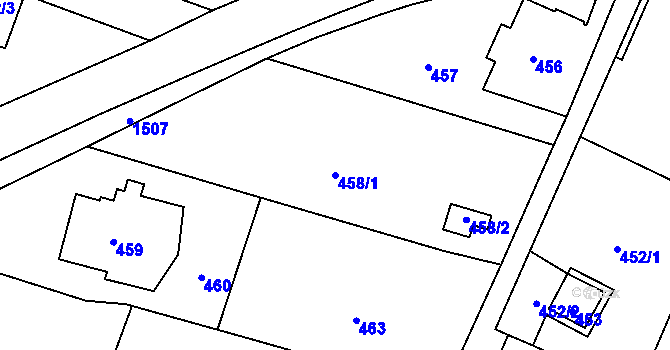 Parcela st. 458/1 v KÚ Chabičov ve Slezsku, Katastrální mapa