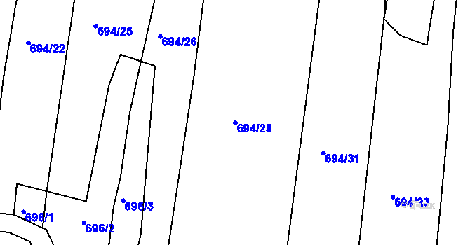 Parcela st. 694/28 v KÚ Smolkov, Katastrální mapa
