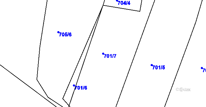 Parcela st. 701/7 v KÚ Smolkov, Katastrální mapa
