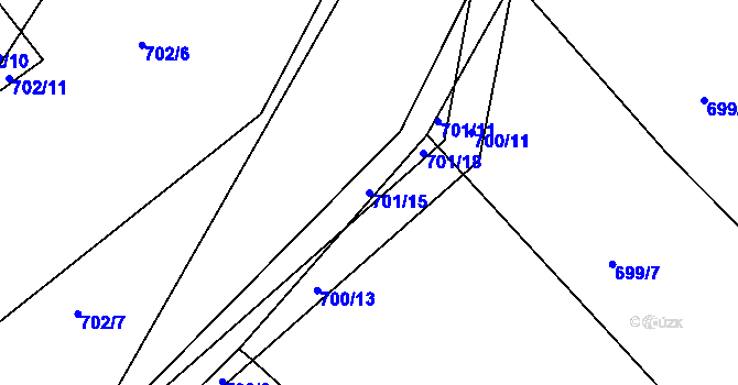 Parcela st. 701/15 v KÚ Smolkov, Katastrální mapa