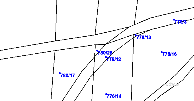 Parcela st. 780/26 v KÚ Smolkov, Katastrální mapa
