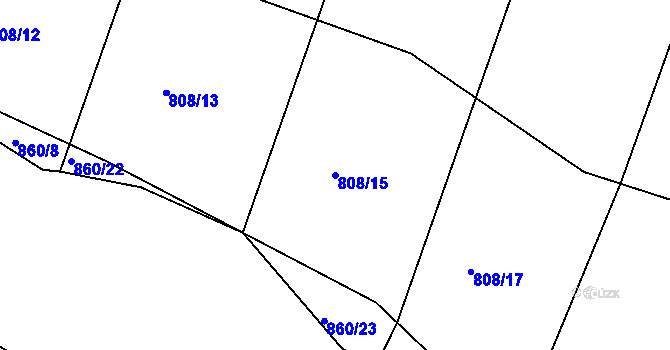 Parcela st. 808/15 v KÚ Smolkov, Katastrální mapa