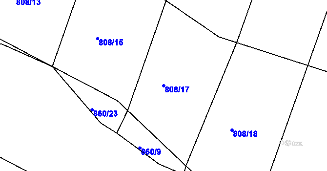 Parcela st. 808/17 v KÚ Smolkov, Katastrální mapa