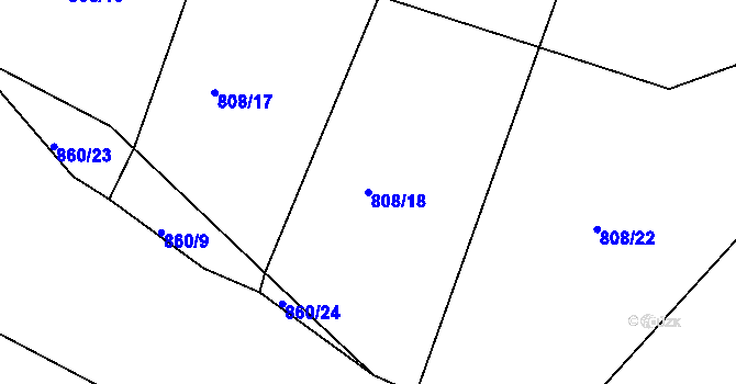 Parcela st. 808/18 v KÚ Smolkov, Katastrální mapa