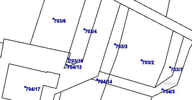 Parcela st. 704/16 v KÚ Smolkov, Katastrální mapa