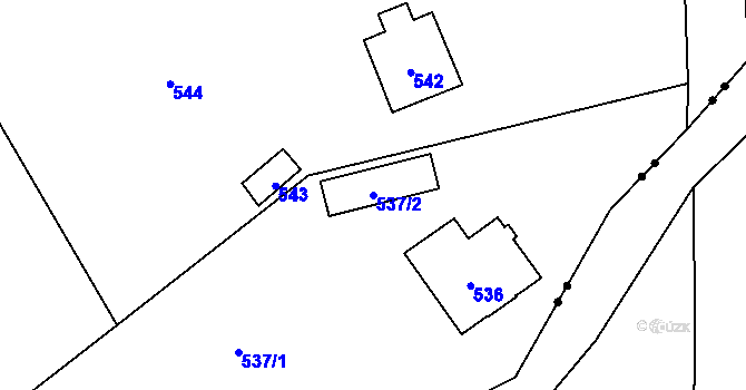 Parcela st. 537/2 v KÚ Smolkov, Katastrální mapa