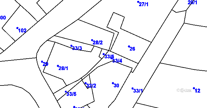 Parcela st. 33/6 v KÚ Smolkov, Katastrální mapa