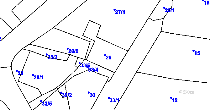 Parcela st. 26 v KÚ Smolkov, Katastrální mapa