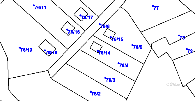Parcela st. 76/14 v KÚ Smolkov, Katastrální mapa