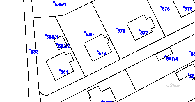 Parcela st. 579 v KÚ Smolkov, Katastrální mapa