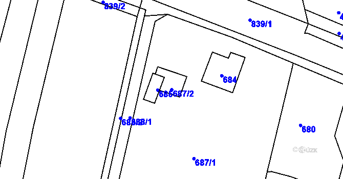 Parcela st. 687/2 v KÚ Smolkov, Katastrální mapa