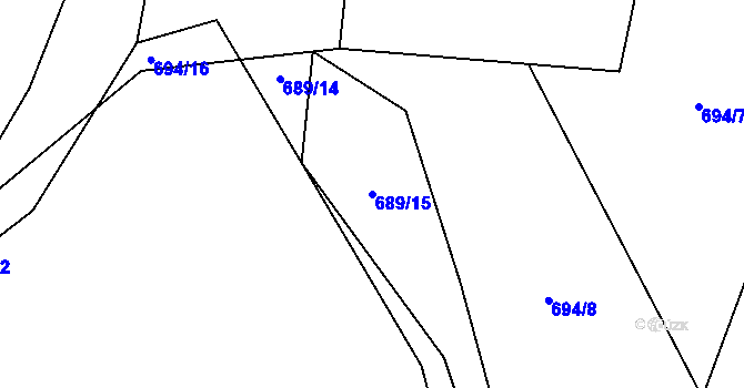Parcela st. 689/15 v KÚ Smolkov, Katastrální mapa