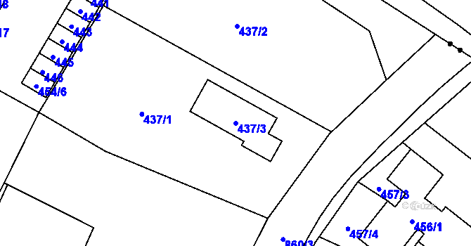 Parcela st. 437/3 v KÚ Smolkov, Katastrální mapa