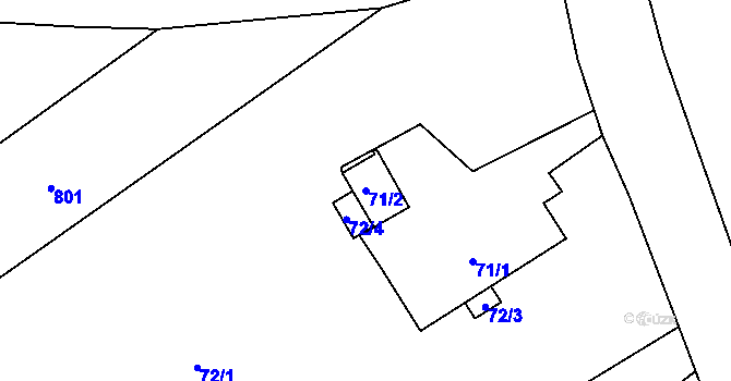 Parcela st. 71/2 v KÚ Smolkov, Katastrální mapa
