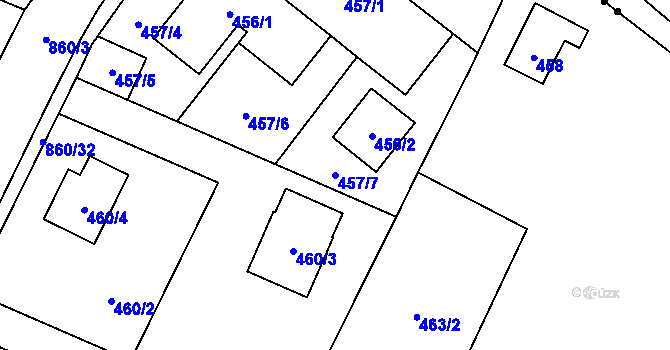 Parcela st. 457/7 v KÚ Smolkov, Katastrální mapa