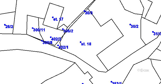 Parcela st. 18 v KÚ Domaslavice, Katastrální mapa