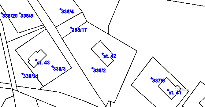 Parcela st. 42 v KÚ Domaslavice, Katastrální mapa