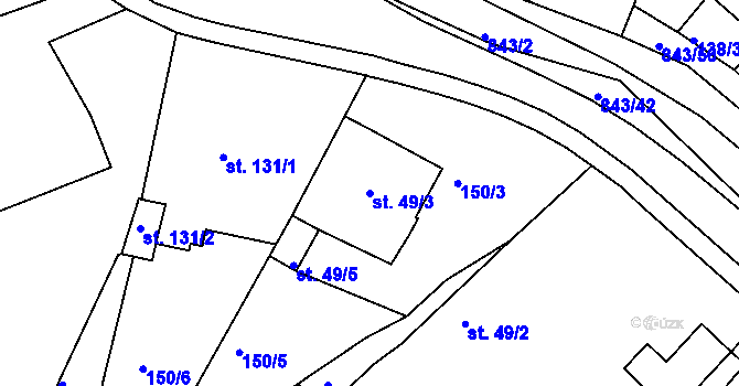 Parcela st. 49/3 v KÚ Háj u Duchcova, Katastrální mapa