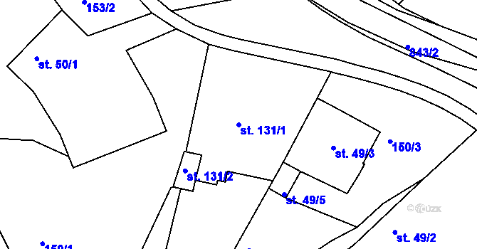 Parcela st. 131/1 v KÚ Háj u Duchcova, Katastrální mapa