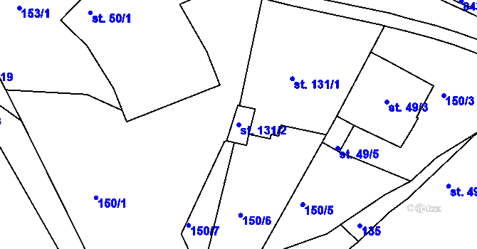 Parcela st. 131/2 v KÚ Háj u Duchcova, Katastrální mapa