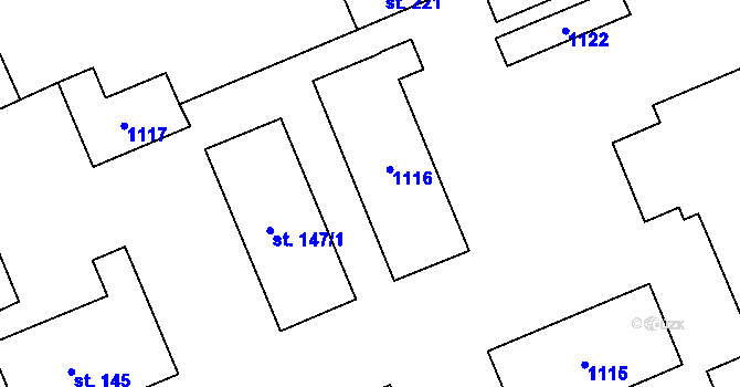 Parcela st. 147/4 v KÚ Háj u Duchcova, Katastrální mapa