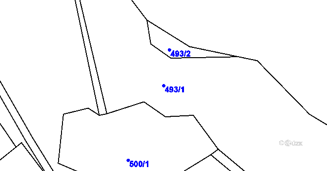 Parcela st. 493/1 v KÚ Háj u Duchcova, Katastrální mapa