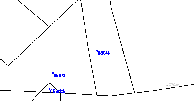 Parcela st. 658/4 v KÚ Háj u Duchcova, Katastrální mapa