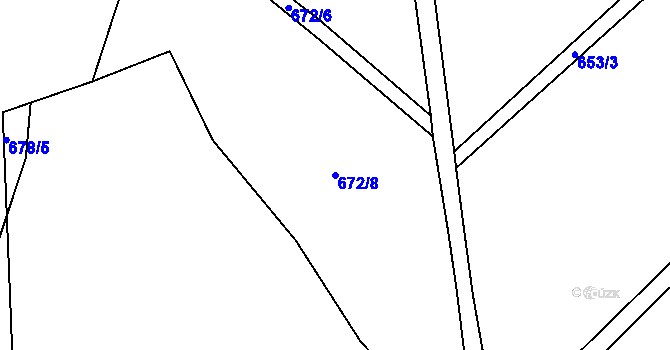Parcela st. 672/8 v KÚ Háj u Duchcova, Katastrální mapa