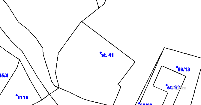 Parcela st. 41 v KÚ Hajany u Blatné, Katastrální mapa