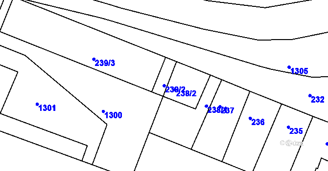 Parcela st. 239/2 v KÚ Hajany, Katastrální mapa