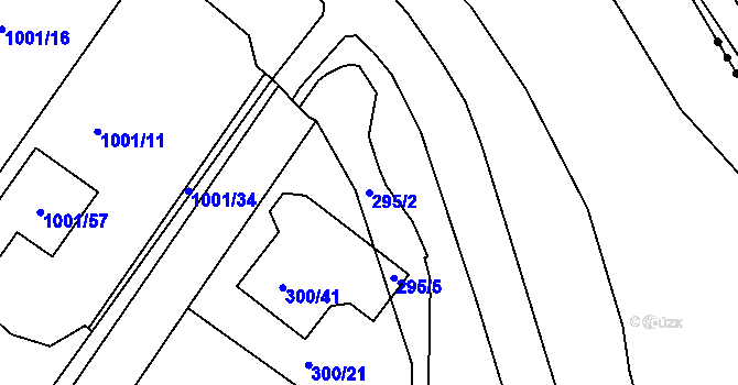 Parcela st. 295/2 v KÚ Hajany, Katastrální mapa
