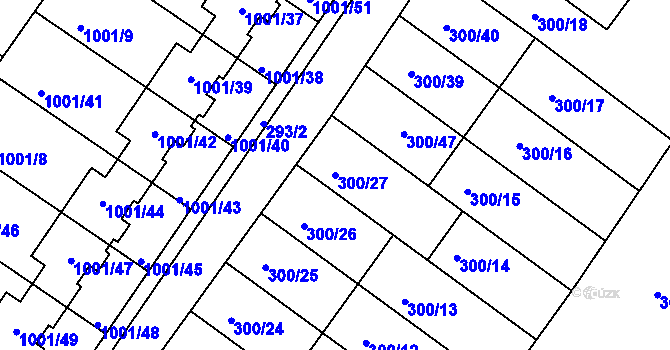 Parcela st. 300/27 v KÚ Hajany, Katastrální mapa
