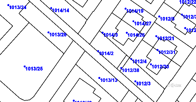 Parcela st. 1014/2 v KÚ Hajany, Katastrální mapa