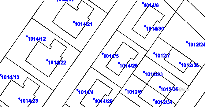 Parcela st. 1014/5 v KÚ Hajany, Katastrální mapa