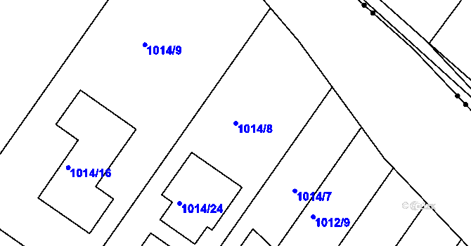 Parcela st. 1014/8 v KÚ Hajany, Katastrální mapa