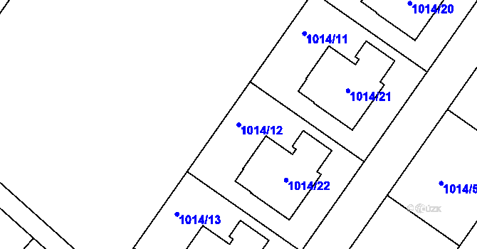 Parcela st. 1014/12 v KÚ Hajany, Katastrální mapa